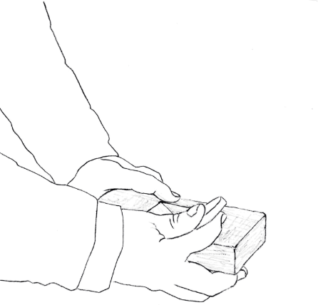 イラスト 鉋を準備する手元